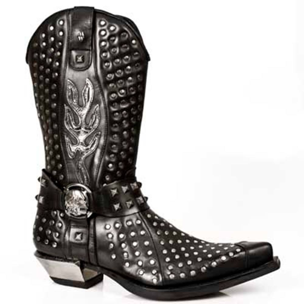 New Rock - M7928S1 Cowboy Boots - Black/Grey Product image